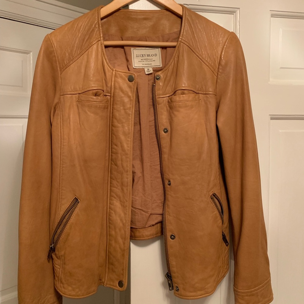 Lucky Brand Camel Leather Jacket for Women